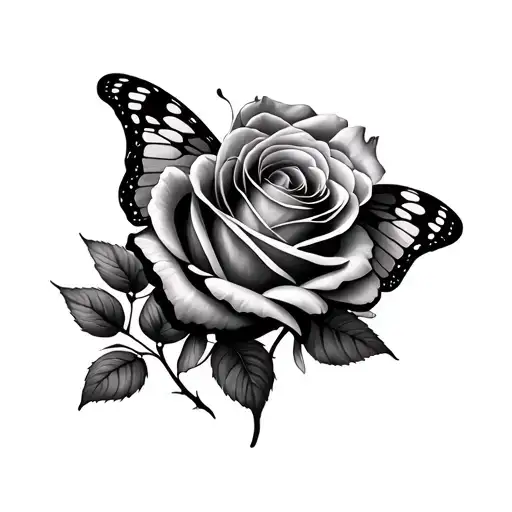 Rose And Butterfly