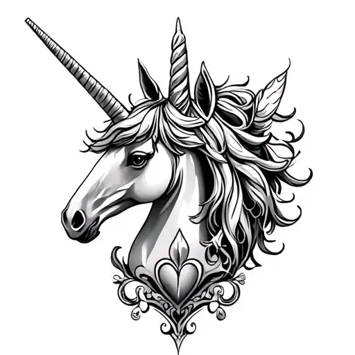 Unicorn Fleur De Lis Heart