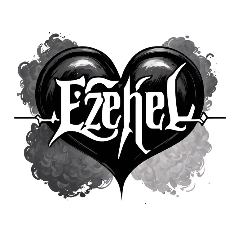 Heartbeat Line Forming A Word Ezekiel