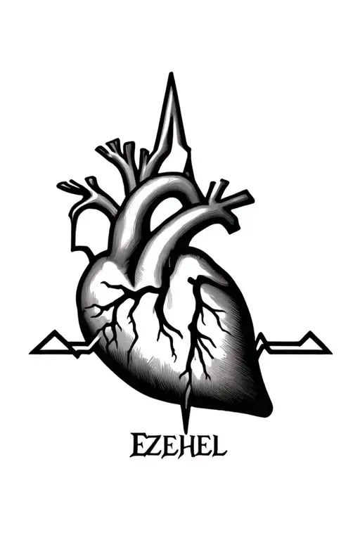 Heartbeat Line Forming A Word Ezekiel