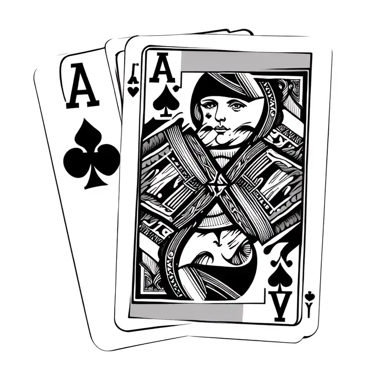 Ace And Jack Poker Cards Spread