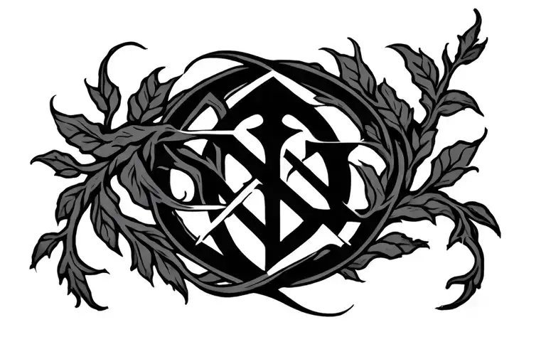 Nordic Runes Encased In Vines