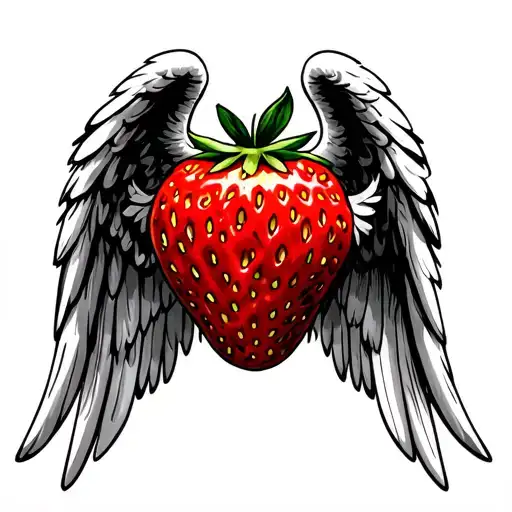 Strawberry With Angel Wings
