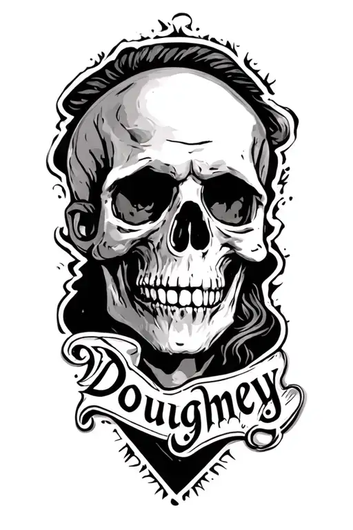 Tattoo With The Word Doughney