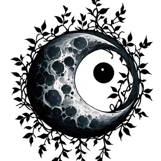 Moon Entwined In Vines