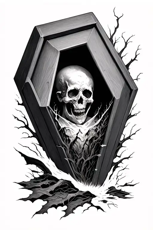 Dark Nature Emerging From Broken Coffin