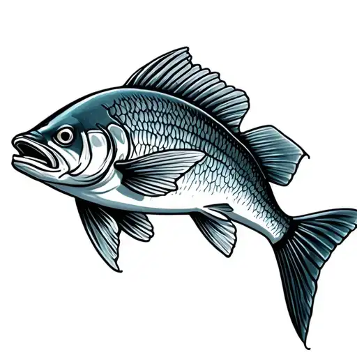 Small Anchor With A Mahi Fish Swimming