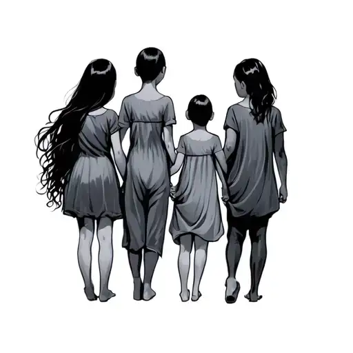 9 Siblings Holding Hands