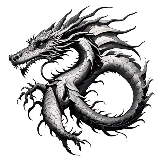 Dragon With The Haitian Tree Of Life Cycle