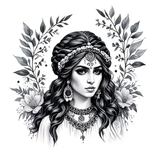 Hungarian Gypsy Tattoo Black And Grey