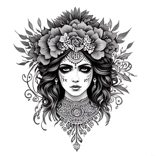 Hungarian Gypsy Tattoo Black And Grey Tattoo Of A Majestic