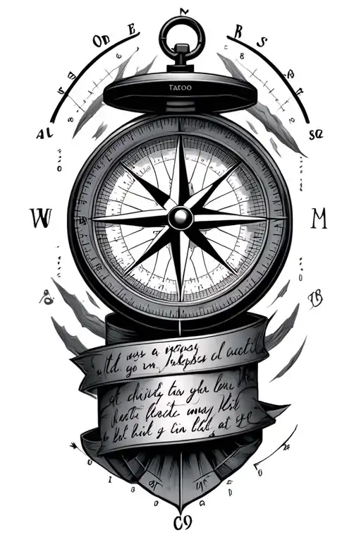 Compass With Coordinates Written Underneath