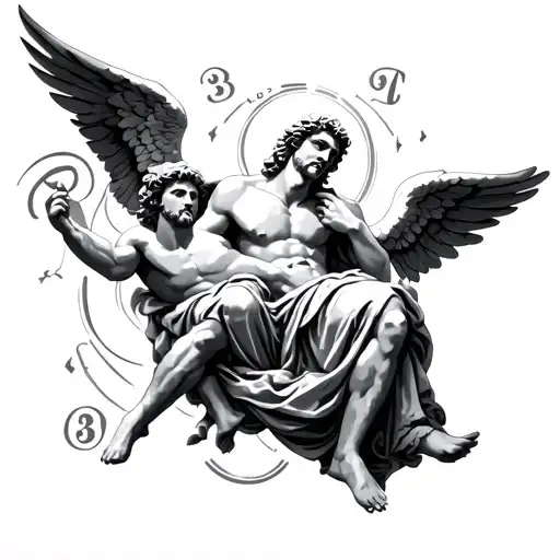 Zeus Holding Angel And Numbers