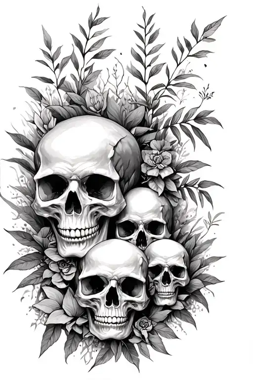 Skulls And Mother Nature Scene
