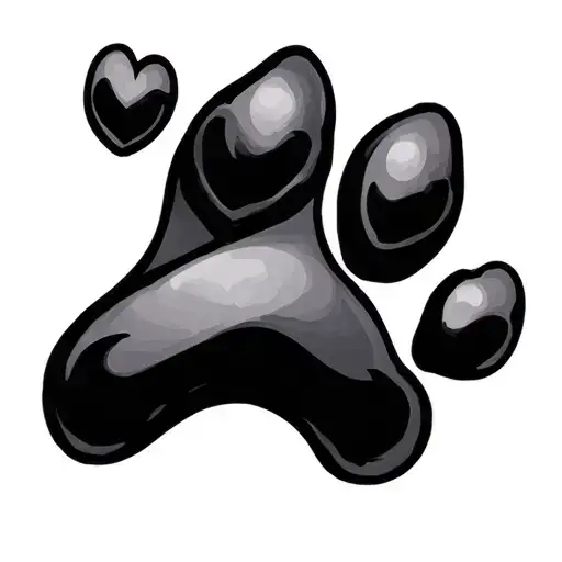 Paw Print And Hearts