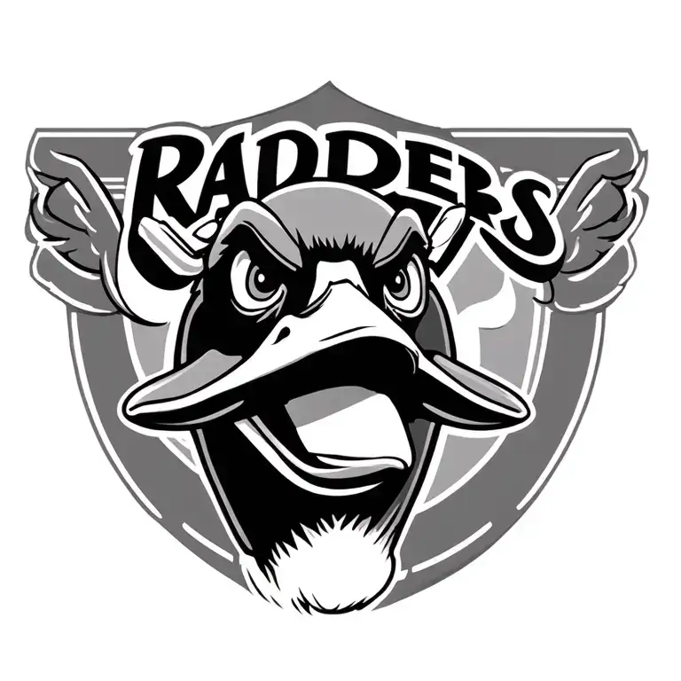 Raiders Sheld Oregon Duck Face Inside Representing