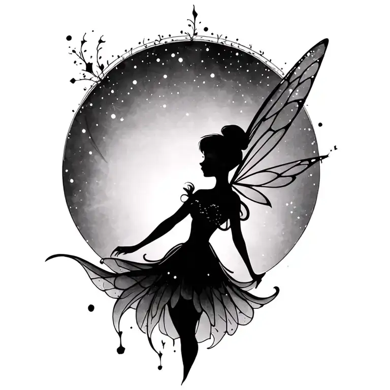 Create A Disney Tinkerbell Silhouette Tatoo In A Single Stroke