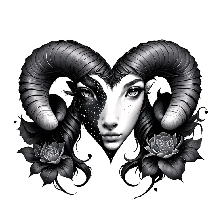 Zodiac Aries Constellation Hearts Feminine