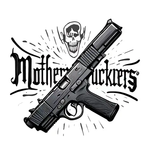 Gun Shooting The Word Motherfuckers