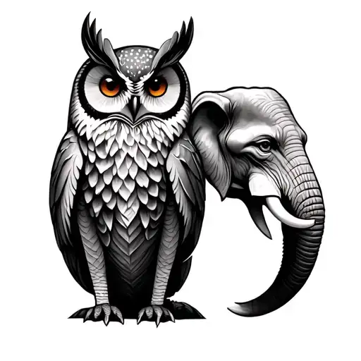 Owl And Elephant And Fox