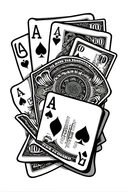 Incorperate Money And Aces Into A Pinstripe Pattern