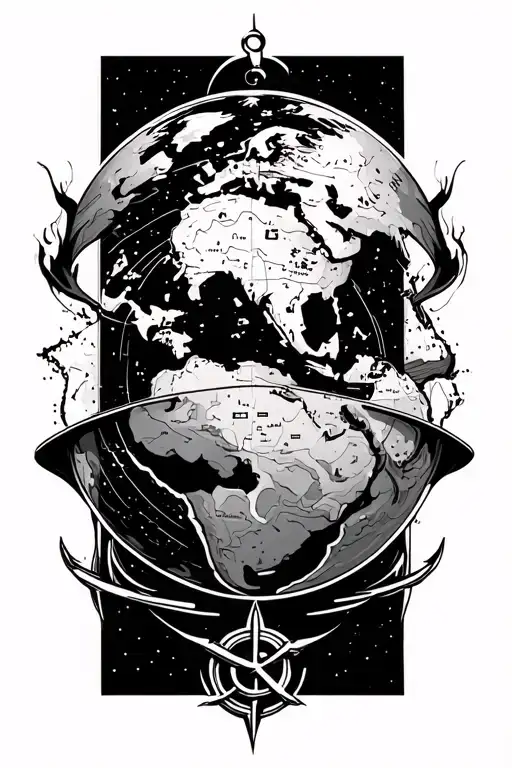 Planet With The Nautical Navigation Map