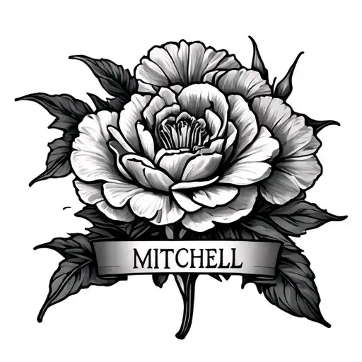 Nile With The Name Mitchell Surrounded By Carnation