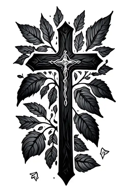 Cross And Rome Leaves