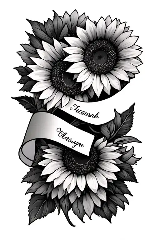 Name With Sunflowers Wrapped