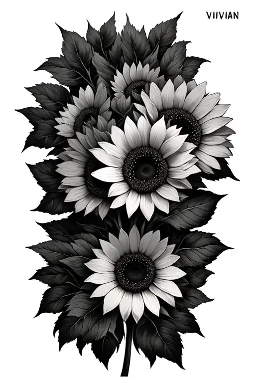 Vivian Name With Sunflowers Wrapped