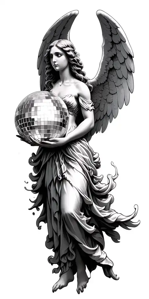 Guardian Angel Holding A Disco Ball Morphing