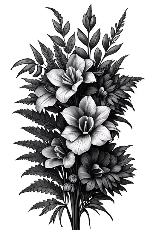 Fern Gladiolus Flower Bouquet