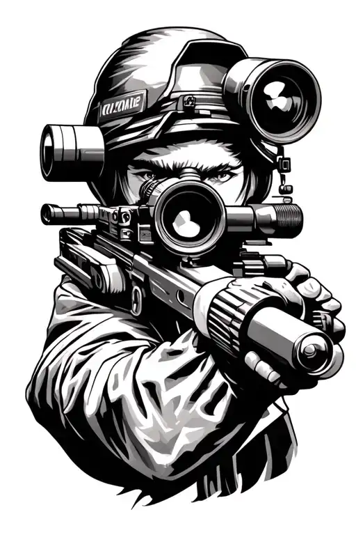 Sniper Aiming Through A Scope