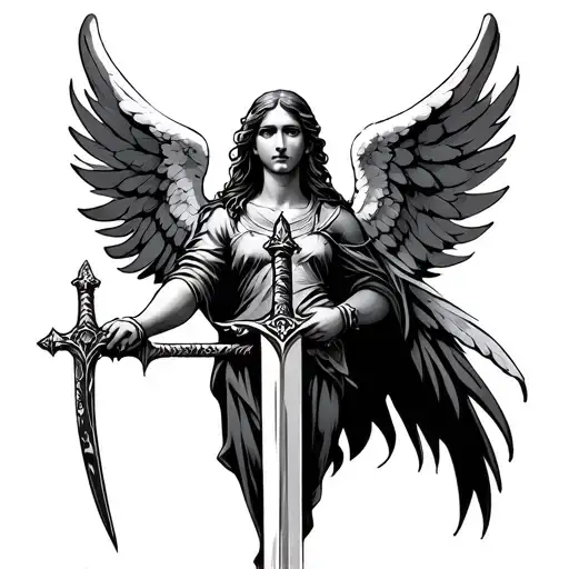 Angel Holding A Sword