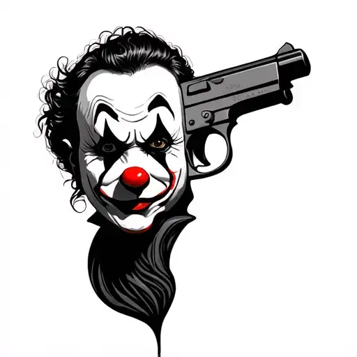 Clown Face With Gun