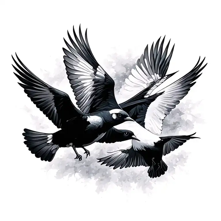 3 Birds Flying Upwards Direction