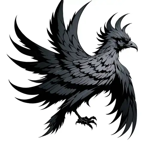 Minimalist Phoenix Line Drawing