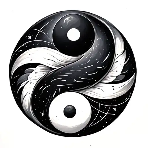 Yin And Yang Symbol Incorporated Within Astrology Cancer And Virgo