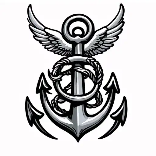 Anchor With Wings