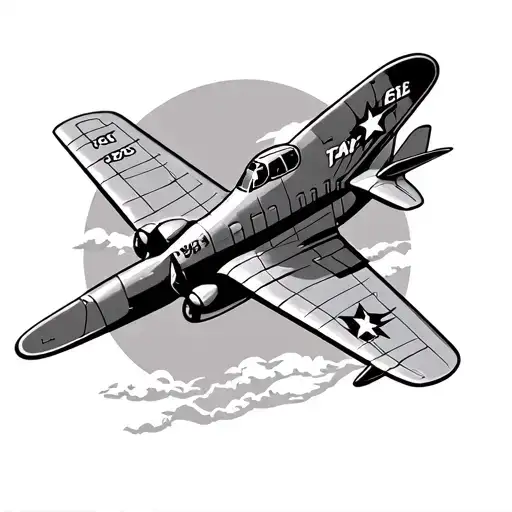 Chicano Style Tattoo Aeroplane Flying