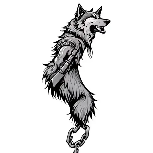 Viking Wolf Breaks The Chains Around Its Body