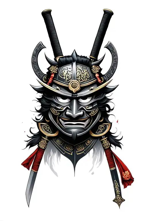 Samurai Mask With Sword