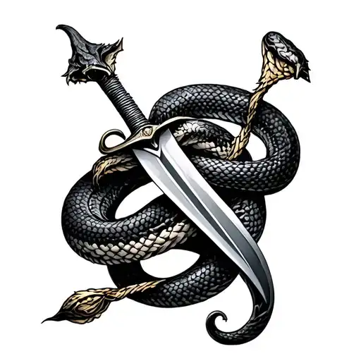 Sword And Snake Wrapped