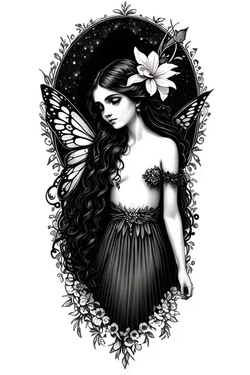 A Fairy With Lillie's In The Back Ground