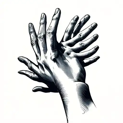 An Adult Hand And A Kid's Hand Reaching For Each Other