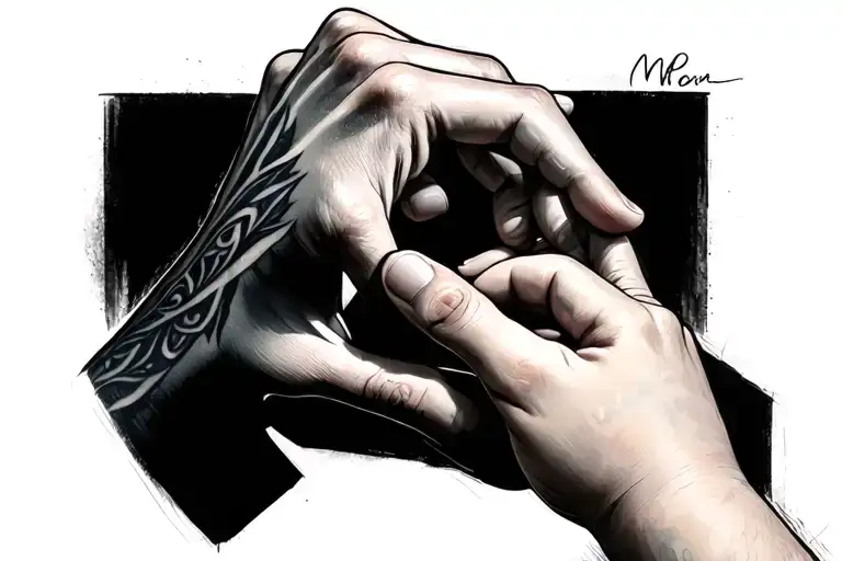 An Adult Hand And A Kid's Hand Reaching For Each Other