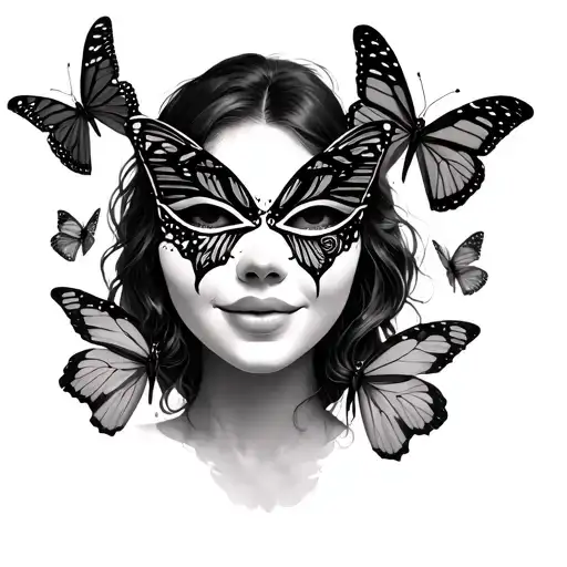 Butterflies Carrying A Happy Mask