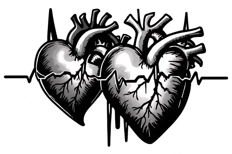 Heart A Heartbeat Line Tattoo Design