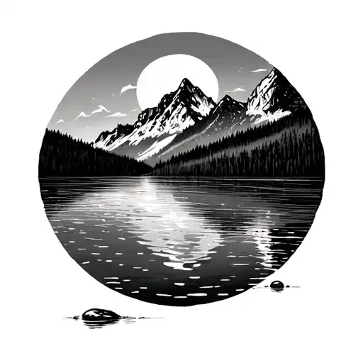 Very Simple Minimalistic Mountainous Lake