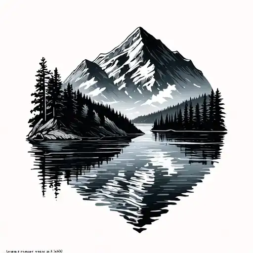 Very Simple Minimalistic Mountainous Lake